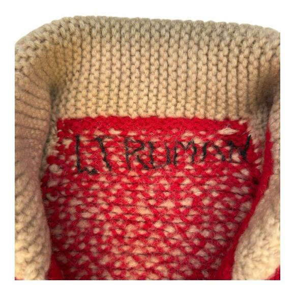 Vintage 40’s/50’s Hot Rod Motif Cowichan Shawl Collar Zip Front Sweater S/M - Picture 8 of 8